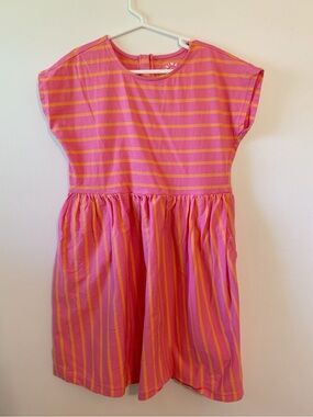 Primary Girls' Pink and Orange Striped Cotton Dress size 10